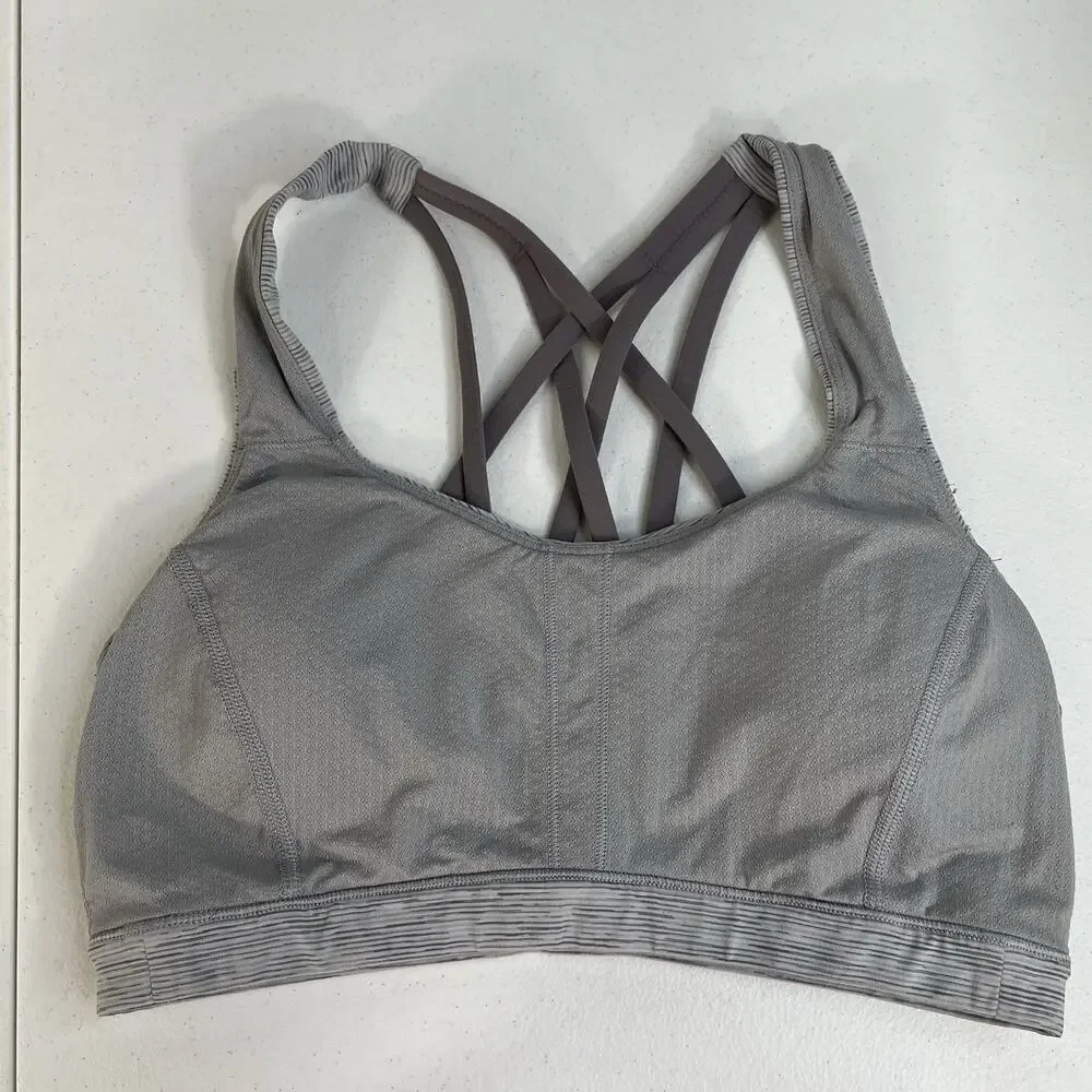 Lululemon Sz‎ 6 Free To Be Serene Bra Light Support C/D Cup Nimbus Battleship
